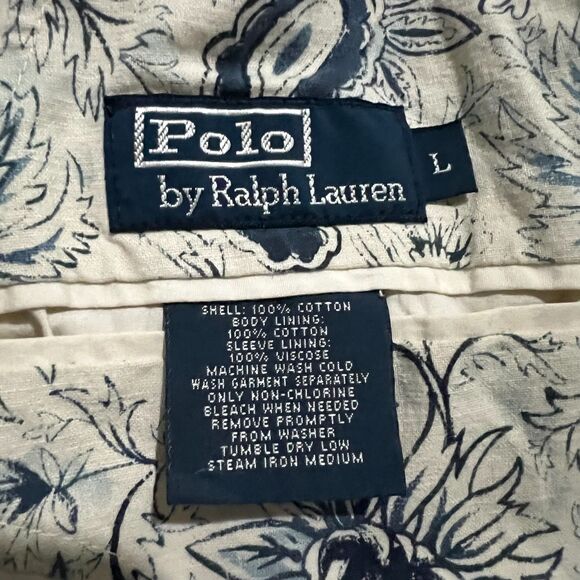 Polo Ralph Lauren Floral Paisley Cotton Blazer Jacket L Macau - Picture 3 of 6